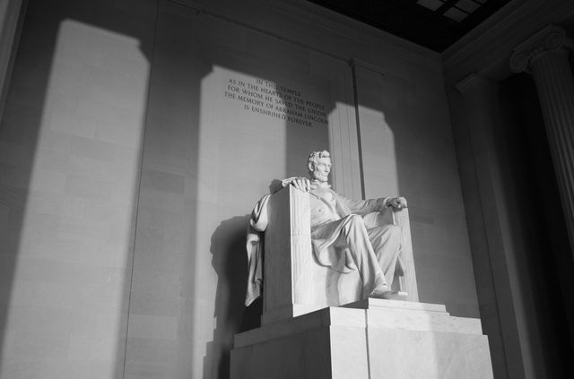 Lincoln Memorial in morning light — black and white · 18