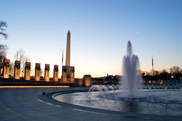 World War II Memorial at dawn